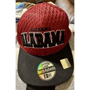 Vintage 90s Alabama Crimson Tide NCAA College Golden Lion Snapback HAT